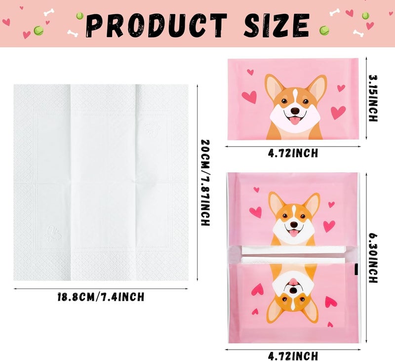 PerKoop 100 Pack Pocket Tissues Travel Slim Packs Small Facial Tissues Wallet Size Toilet Paper for Travel Guest Wedding Supplies, 4 Styles(Dog) - Image 2
